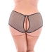 Fishnet Split Back Boy Short - 2X - Black