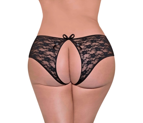 Lace Split Back Boy Short - 2X - Black