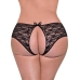 Lace Split Back Boy Short - 2X - Black
