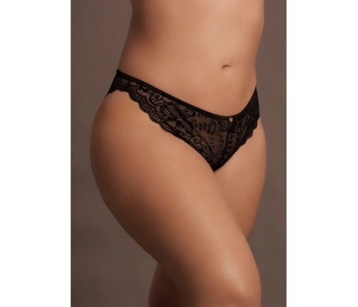 Claire - Elastic Lace Brief with Golden Details - Plus Size