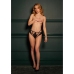 Léna - Brief with Open Crotch and Buttocks, Adjustable Sliders and Golden Details - One Size