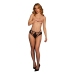 Léna - Brief with Open Crotch and Buttocks, Adjustable Sliders and Golden Details - One Size