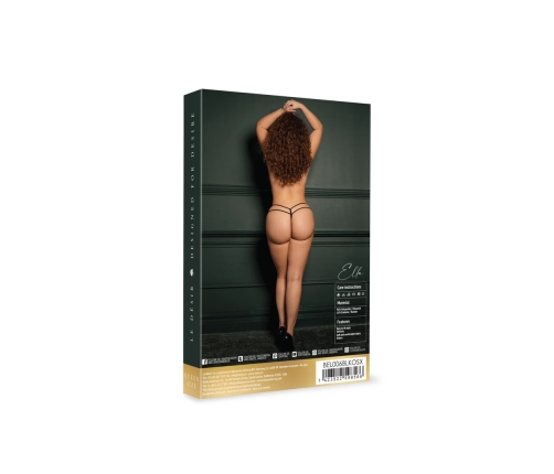 Ella - Elastic Mesh Thong with Sliders and Golden Details - Plus Size