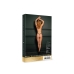 Julie - Elastic Mesh Thong with Open Crotch, Adjustable Sliders and Golden Details - One Size