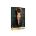 Julie - Elastic Mesh Thong with Open Crotch , Adjustable Sliders and Golden Details - Plus Size