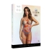 Open-Cup Strappy Teddy and Dazzling Nipple Bling Sticker - One Size