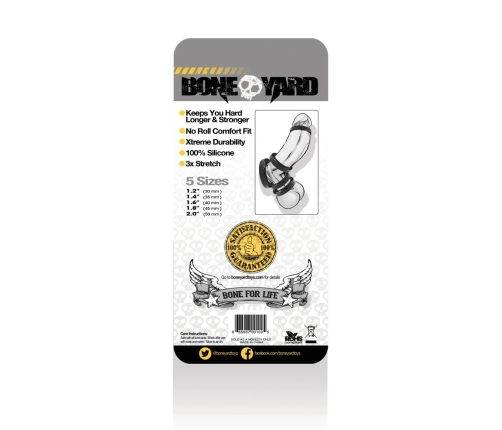 Boneyard Silicone Ring Set 5 Sizes - Soft Touch, Medical Grade, Black