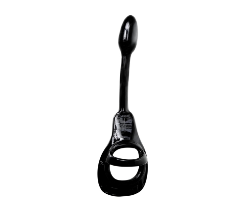 Armor Tug Lock - Cockring with Ball Strap and Butt Plug - Small