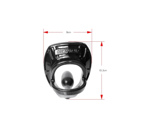 Armor Tug Lock - Cockring with Ball Strap and Butt Plug - Small