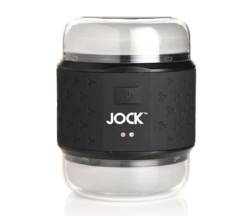 JOCK Vibrating Double Tunnel Intimate Machine Black Rechargeable