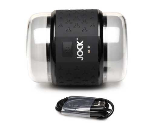 JOCK Vibrating Double Tunnel Intimate Machine Black Rechargeable