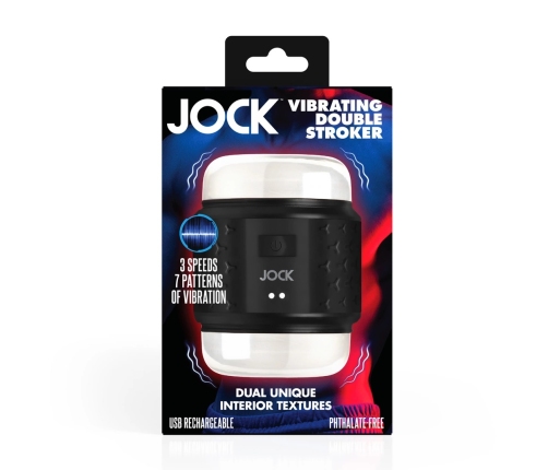 JOCK Vibrating Double Tunnel Intimate Machine Black Rechargeable