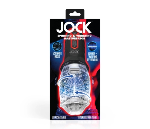 JOCK Spinning & Vibrating Intimate Machine Transparent/Black Rechargeable