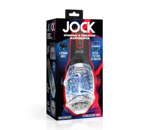 JOCK Spinning & Vibrating Intimate Machine Transparent/Black Rechargeable