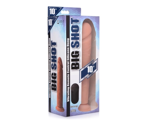 Vibrating Silicone Dildo with Remote Control - 10 / 25,5 cm