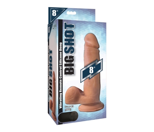 Vibrating Remote Control Silicone Dildo with Balls - 8 / 20,5 cm