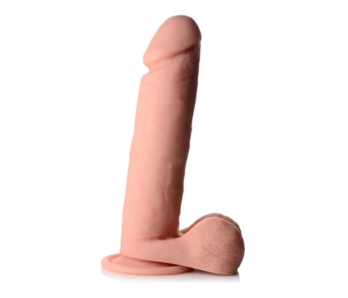 Vibrating Remote Control Silicone Dildo with Balls - 9 / 23 cm