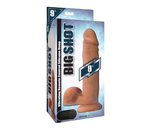 Vibrating Remote Control Silicone Dildo with Balls - 9 / 23 cm