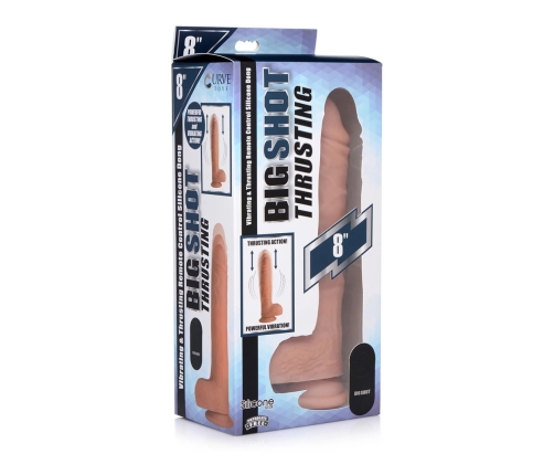 Pumping and Vibrating Liquid Silicone Dildo with Balls - 8 / 20,5 cm