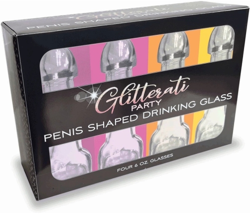 Glitterati - Penis 6oz Drinking Glass - Pack of 4
