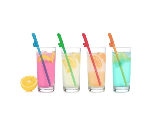 Super Fun Penis - Multicolor Penis Straws - 8 Pack