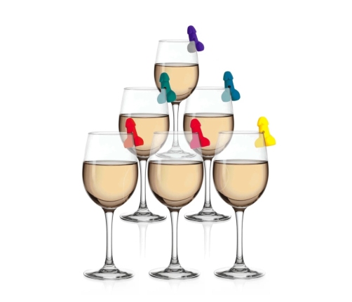 Kheper Games Drink Markers Set 6pcs - Colorful Party Glass Identifiers