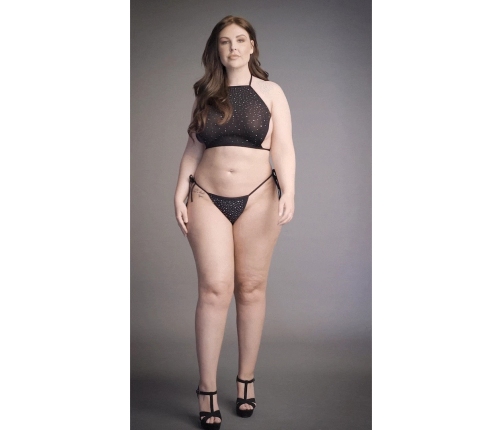 Festive Rhinestone Top and Thong - Plus Size