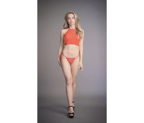 Festive Rhinestone Top and Thong - One Size