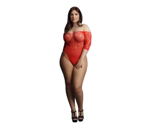 Presents Rhinestone Off Shoulder Bodysuit - Plus Size