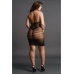 High Lace Neck Net Mini Dress - Plus Size