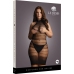 High Lace Neck Net Mini Dress - Plus Size