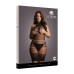 High Lace Neck Net Mini Dress - Plus Size