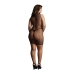 High Neck Net Contrast Mini Dress - Plus Size