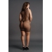 High Neck Net Contrast Mini Dress - Plus Size