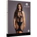 High Neck Net Contrast Mini Dress - Plus Size