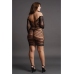 Contrast Net Long Sleeved Mini Dress - Plus Size