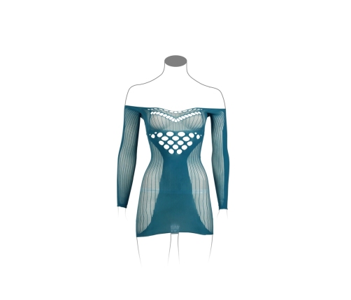Long-Sleeved Net Mini Dress - One Size