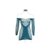 Long-Sleeved Net Mini Dress - One Size