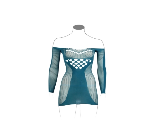 Long-Sleeved Net Mini Dress - Queen Size