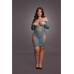 Long-Sleeved Net Mini Dress - Queen Size
