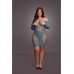 Long-Sleeved Net Mini Dress - Queen Size