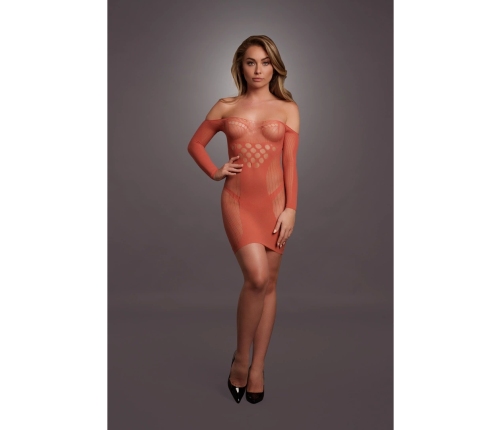 Long-Sleeved Net Mini Dress - One Size