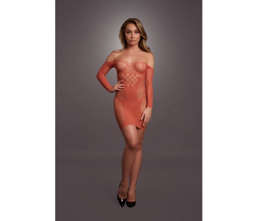 Long-Sleeved Net Mini Dress - One Size
