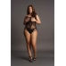 Contrast Net Teddy - Plus Size
