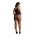 Contrast Net Teddy - Plus Size