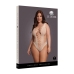 V-Neck Teddy with Opaque Panels - Queen Size