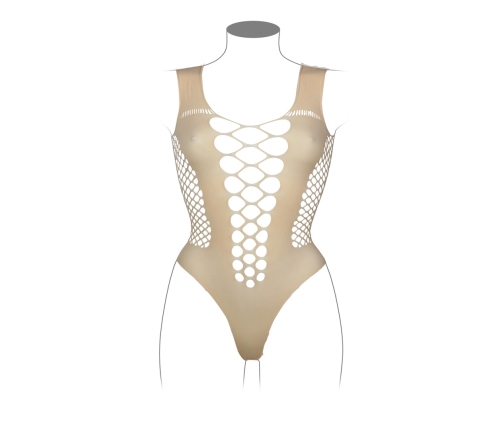 V-Neck Teddy with Opaque Panels - Queen Size