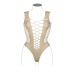 V-Neck Teddy with Opaque Panels - Queen Size