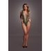 V-Neck Teddy with Opaque Panels - One Size