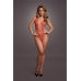 V-Neck Teddy with Opaque Panels - One Size
